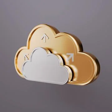 Cloud with upload arrows, Cloud storage expansion with data transfer 스톡 일러스트