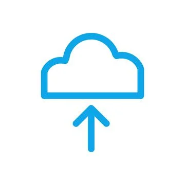 Cloud Upload Color Line Icon Editable Stroke Vector Symbol Stock Illustration