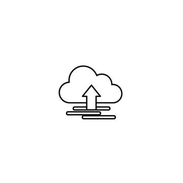 Cloud upload concept line art icon Stock Illustration