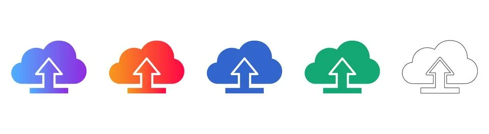 Cloud Upload Data Icons イラスト素材