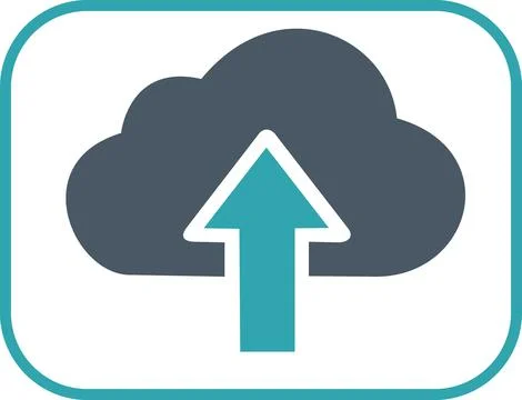 Cloud upload data transfer flat icon 스톡 일러스트
