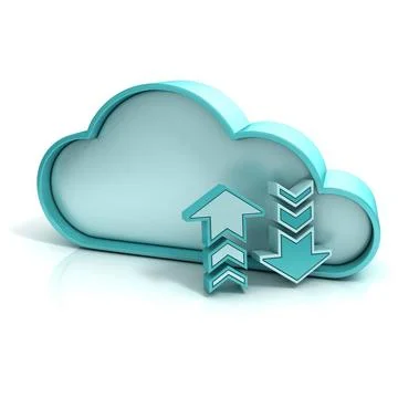 Cloud upload download 3D Cloud upload download 3D computer icon isolated C... Stock Photos
