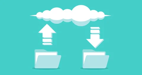 Cloud Upload Download Animation Stock Footage 334238561