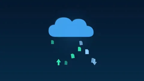 Cloud upload download files transfer sky cloud loop Stock Footage 342612378