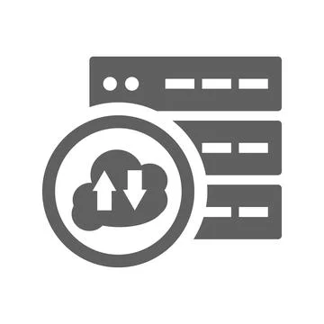 Cloud upload download icon. Gray vector graphics. Stockillustratie