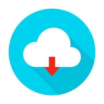Cloud Upload Flat Circle Icon Stock Illustration