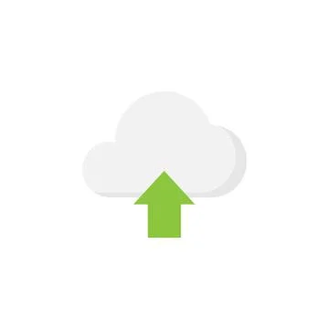 Cloud upload flat icon Stock Illustration