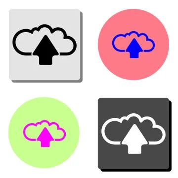 Cloud upload. flat vector icon Stock Illustration