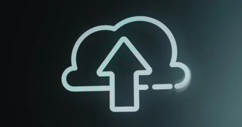 Cloud upload functionality icon, data transfer symbol Stock Footage 314574584
