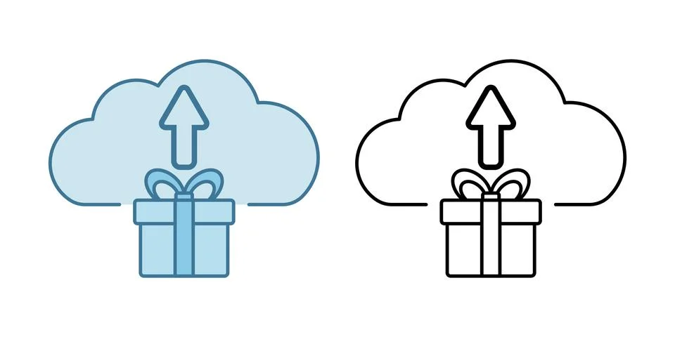 Cloud upload gift box Stock Illustration