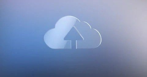 Cloud Upload Glass 3d Icon Stock Footage 67419297