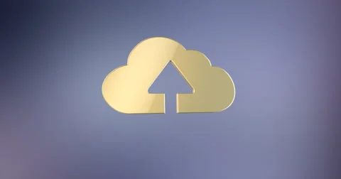 Cloud Upload Gold 3d Icon Stock Footage 67419423