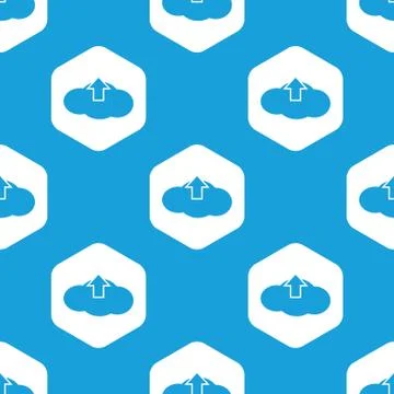 Cloud upload hexagon pattern Stock Illustration