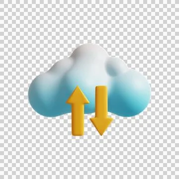 Cloud upload icon. 3D Render. イラスト素材