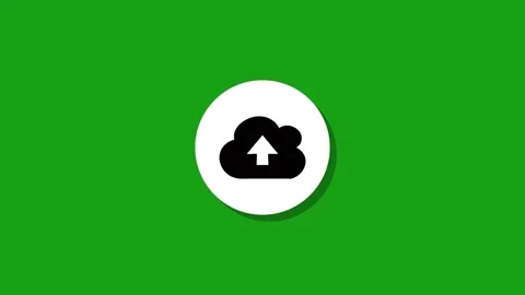 Cloud upload icon animation with arrow pointing up on green background in w.. Stock Footage 327762889