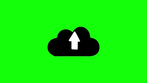 Cloud Upload Icon Animation on Green Screen Vídeos de archivo 334361656