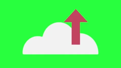 Cloud Upload Icon Animation On Vibrant Green Background For Digital Success Video stock 303381049