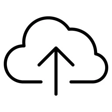 Cloud Upload Icon with Arrow Symbolizing Data Transfer and Storage Stock Illustration
