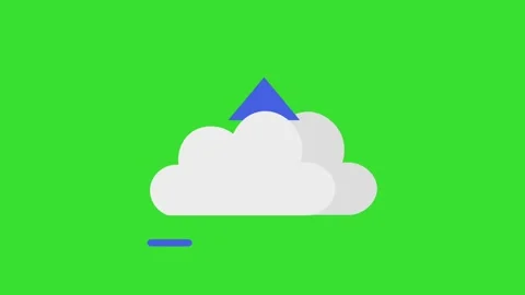 Cloud Upload Icon Cartoon Animation Isolated Green Screen 4K Stock Footage 326946657