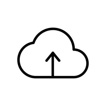 Cloud Upload Icon for Data Storage, Online Backup, and Cloud Computing Illu.. Illustrazione stock