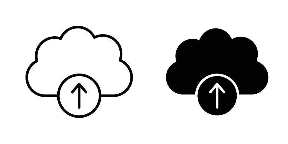Cloud upload icon for design projects and web UI 스톡 일러스트