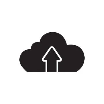 Cloud Upload Icon In Flat Style Vector Icon For Apps, UI, Websites. Cloudy Bl イラスト素材