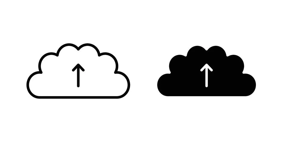 Cloud upload icon Illustration set. Vector Eps10 for apps Illustrazione stock