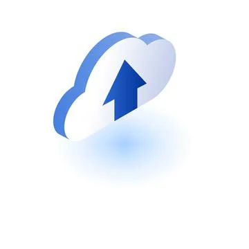Cloud upload icon, isometric style Stock Illustration