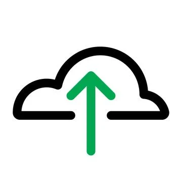 Cloud upload icon line isolated on white background. Black flat thin icon o.. イラスト素材