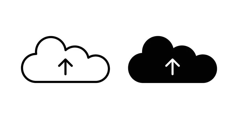 Cloud upload icon or illustration vector symbols Stock Illustration