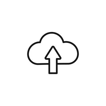 Cloud upload icon outline collection in black イラスト素材