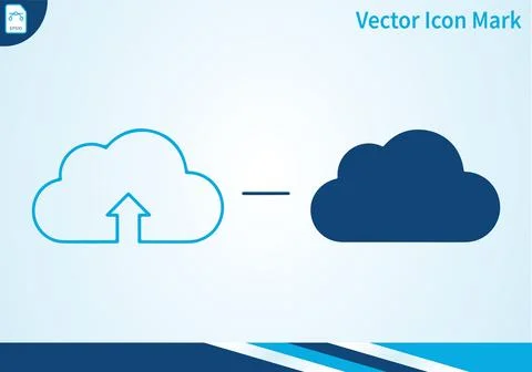 Cloud upload icon set for data storage and network computing. Ilustración de archivo