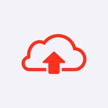 Cloud upload icon stock vector illustration flat design Stock Illustration