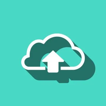 Cloud upload icon stock vector illustration flat design Иллюстрация