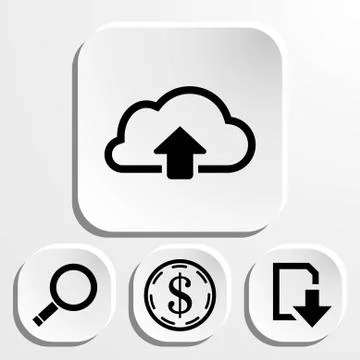 Cloud upload icon stock vector illustration flat design イラスト素材