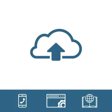 Cloud upload icon stock vector illustration flat design Stock Illustration