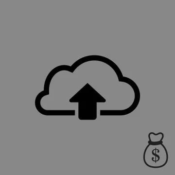 Cloud upload icon stock vector illustration flat design Stock Illustration