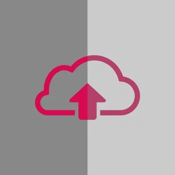 Cloud upload icon stock vector illustration flat design 스톡 일러스트