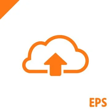 Cloud upload icon stock vector illustration flat design Stock Illustration