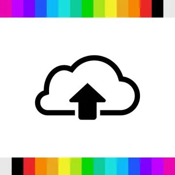 Cloud upload icon stock vector illustration flat design Stock Illustration