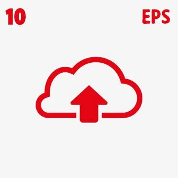 Cloud upload icon stock vector illustration flat design Stock Illustration