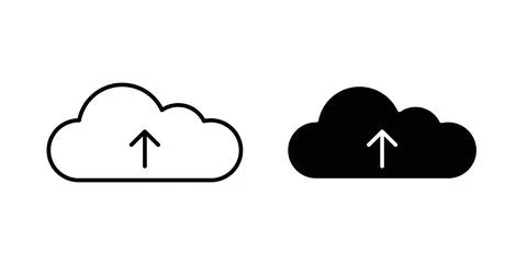 Cloud upload icon symbol. Flat Vector illustration Stock Illustration