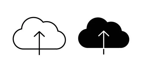 Cloud upload icon symbol, outline icons Illustrazione stock