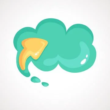 Cloud Upload Icon Vector in Cartoon Game Style Stock Illustration