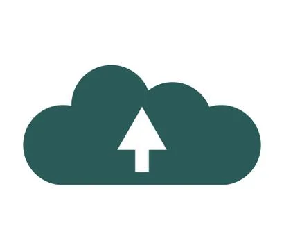 Cloud upload icon on white background 库存插图
