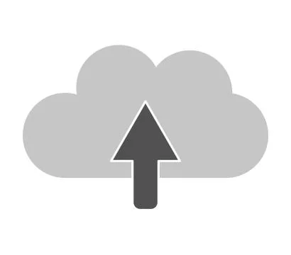 Cloud upload icon on white background Stock Illustration