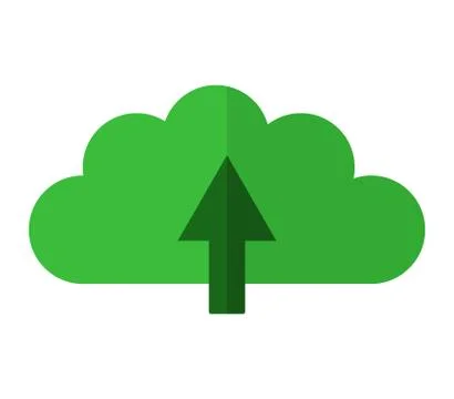 Cloud upload icon on white background Stock Illustration