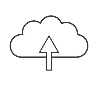 Cloud upload icon on white background イラスト素材