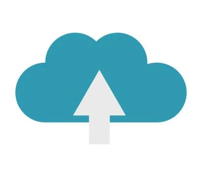 Cloud upload icon on white background Stock Illustration