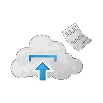 Cloud upload illustration 스톡 일러스트